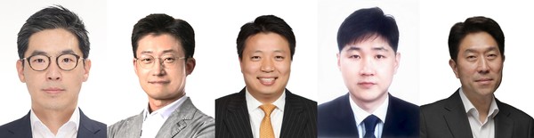 좌측부터 박민 부사장, 조병준 부사장, 김태원 상무,  이강복 상무,  조성훈 상무(사진=호텔신라 제공)