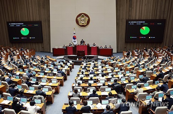  2일 국회 본회의에서 조세특례제한법 일부개정법률안이 가결되고 있다.@사진 연합뉴스